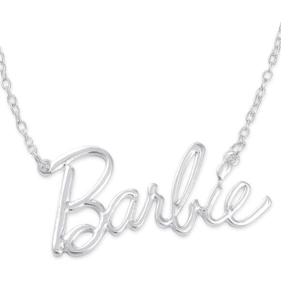 pink Barbie logo necklace for women girl pendant chain jewelry gift accessory - Picture 6 of 7